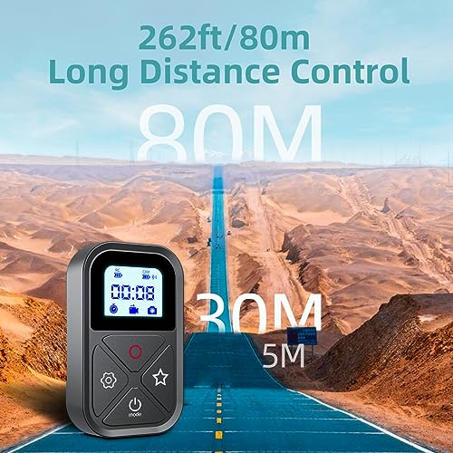 Smart Remote Control for GoPro，Wireless Camera Controller for Hero 12 11 10 9 8 MAX Black with LCD Display Wrist Strap Rainproof WiFi Controller Magnetic Charger Port Go Pro Accessories