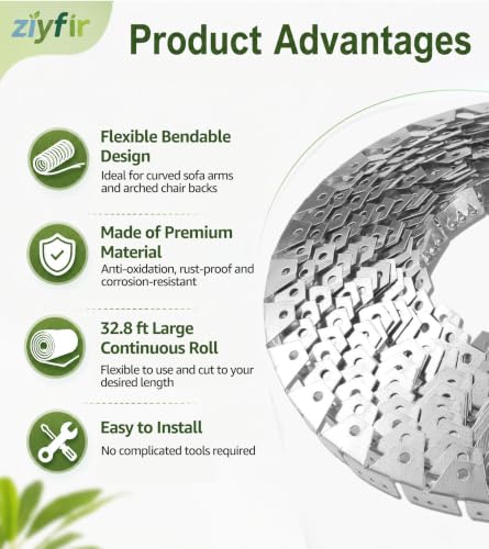 Ziyfir 32.8ft metal flexible upholstery tack strips for furniture and upholstery projects