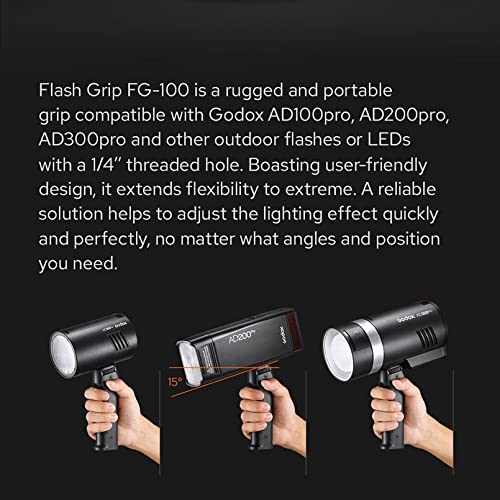 Godox FG-100 Flash Grip, Portable Flash Bracket Handle, 1/4" Screw Holder