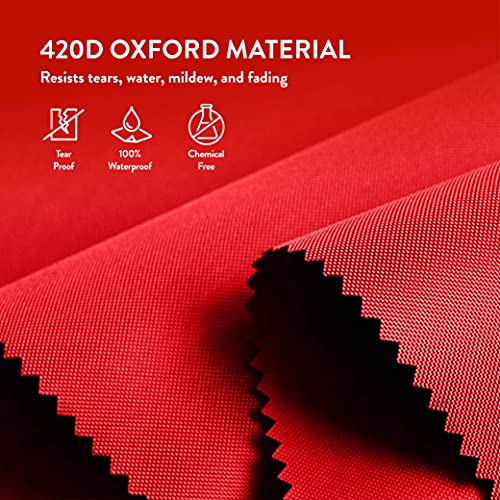 ZOBER 2 Pack Oxford Christmas Wreath Storage Container 48 Inch - Wreath Bag for Artificial Wreaths Box - Waterproof Fabric, Dual Zippered Wreaths Storage Bag With Strong Durable Handles - Red