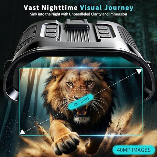 Night Vision Goggles for Adults, 4K Night Vision Binoculars 8X Zoom & 5000mAh Rechargeable Battery, 3" HD Screen & 32GB Card, Infrared Vision, Infrared Binoculars for Hunting, Camping & Security