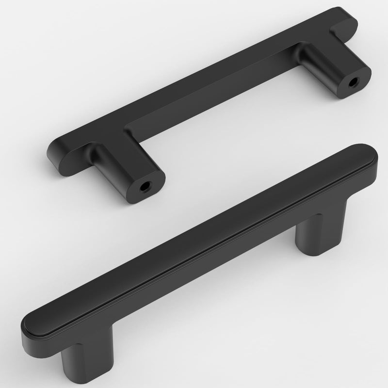 Amerdeco 10 Pack Matte Black Cabinet Pulls 3 Inch(76mm) Hole Center Drawer Pulls Cabinet Hardware Kitchen Cabinet Handles for Bathroom Dresser Pulls ZH0065 3"/76MM Hole Center