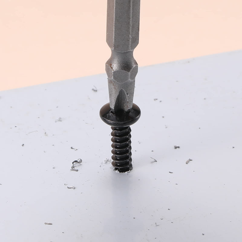 [Australia - AusPower] - #8 x 1/2" Sheet Metal Screws 100Pcs 410 Stainless Steel Pan Head Tek Screws Fast Self Tapping Screws Black Oxide by SG TZH #8 x 1/2" 