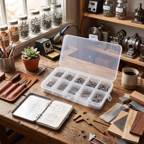 Generic 600-piece stainless steel hex socket bolt, flat machine screw, and nut assortment kit for DIY furniture repairs