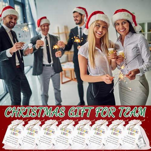 Vesici 40 Sets Employee Coworker Christmas Bulk Gifts Shot Glasses, Light
