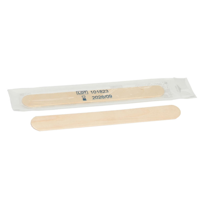 [Australia - AusPower] - Sterile Tongue Depressor, 6-Inch Adult Size - Disposable, Splinter- Free Wood - Versatile for Medical, Arts, and Crafts- 100/Box Pack of 1 
