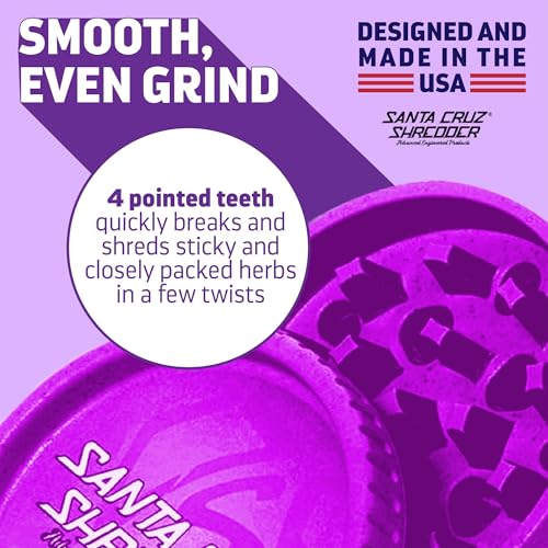 Santa Cruz Shredder Herb and Spice Grinder Made in USA (Purple) Purple