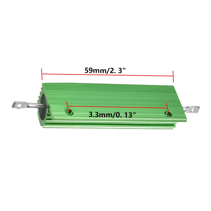 [Australia - AusPower] - Wirewound Resistor 100W Watt 0.5 Ohm Aluminum Shell Chassis Mounted Resistors - 2pcs 100W 0.5 Ohm 