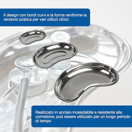 GIMA 26610 Stainless Steel Kidney Dish, 207 mm x 128 mm x 33 mm, capacity 480 ml 207 x 128 x 33 mm