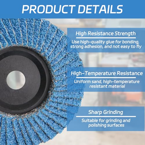 Pack of 10 Serrated Discs, Diameter 76 mm, Grinding Disc Grit 40, Sanding Discs for Angle Grinders, Lamellar Discs, Abrasive Mop Disc, Grinding Disc for Metal, Wood 40 grit 10.0