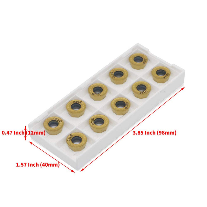 [Australia - AusPower] - 10pcs Carbide Milling Insert RPMT1204 ? R6?Round,CNC Milling Machine Indexable Milling Insert,Tungsten Steel Surface Golden Coating, Very Suitable for Processing Steel and Stainless Steel. RPMT1204M-C DP 