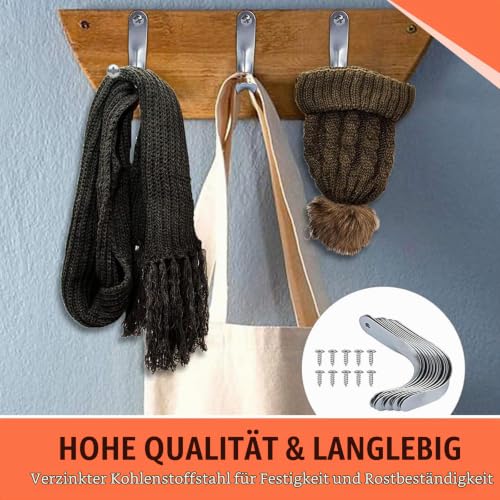 18pcs Garden Tool Holder Hook Holder Garden Tools | Single Hook/Double Hook Device Holder Wall for Garage, Garden, Bicycle Shed with 54 Screws (Silver) Silver