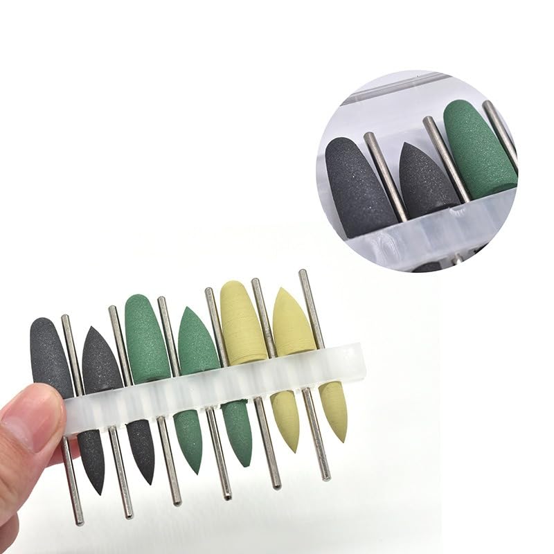 [Australia - AusPower] - Silicone Composite Polishing Kit, 12Pcs Resin Base Hidden Denture Polishing Burs Kit 2.35mm (1) 1 