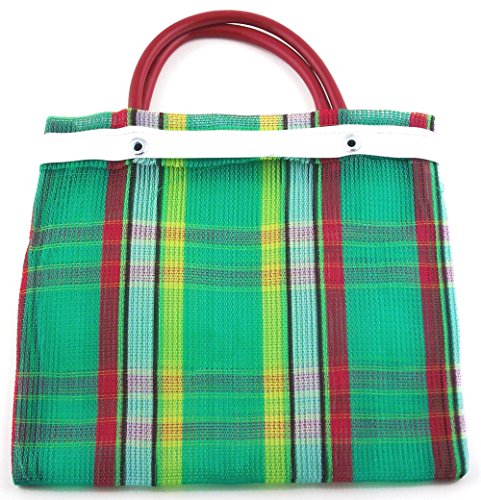 24 Pcs Small Mexican Tote Mercado Bags 7.5 inch by 7.5 inch, Assorted Colors High Thread Mesh - Mini Mexican Mercado Candy Bags 24
