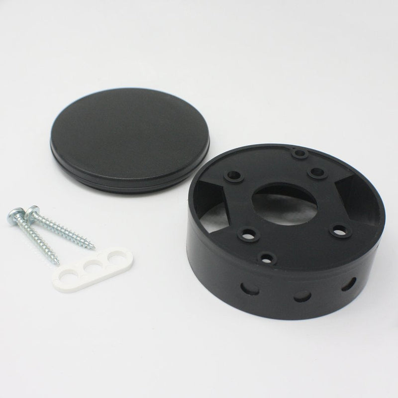 Junction Box, Black Plastic with Accessories, Diameter: 70 mm X 31 mm, Distributor Canopy, Surface-mounted Box, Junction Box 70x31mm