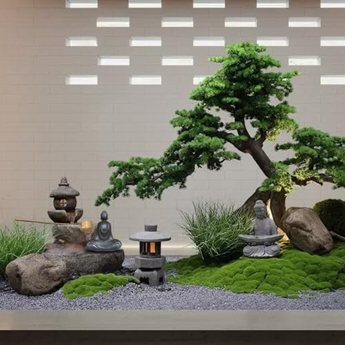 2pcs Metal Buddha Statue, Meditation Pose Sculpture, Zen Home Decor for Spiritual, Yoga Spaces Decoration Indoor & Outdoor (Metal & Clay)