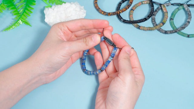 Jovivi Natural Healing Crystal Beaded Bracelet for Men Women Jewelry Gift Dragon Bloodstone