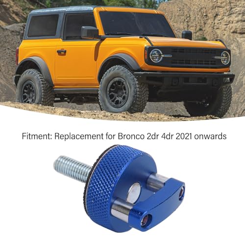 Jiawu blue billet aluminum hard top thumb screws with integrated D rings, 8-piece set for 2021+ Ford Bronco 2-door and 4-door
