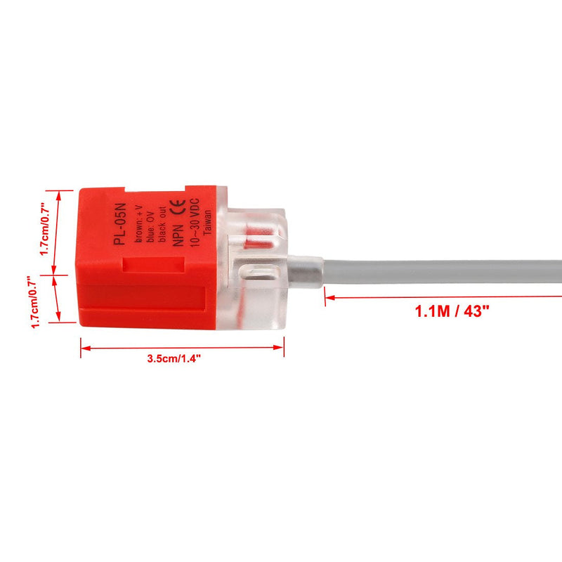 [Australia - AusPower] - uxcell PL-05N DC 10-30V 200mA NPN NO 5mm Inductive Proximity Sensor Detection Switch 