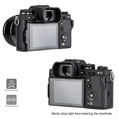 Kiwifotos Long Soft Viewfinder Eyecup Eyepiece for Fuji X-T5 X-T4 X-T3 X-H2 For Fuji X-T5 X-T4 X-T3 GFX100S & More Camera