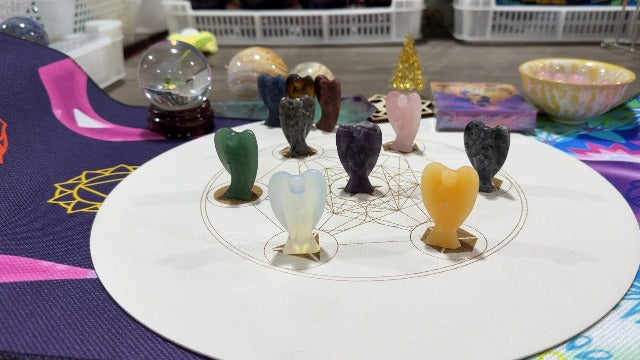 Amethyst Purple Crystal Guardian Angel Statue Healing Decor Gift
