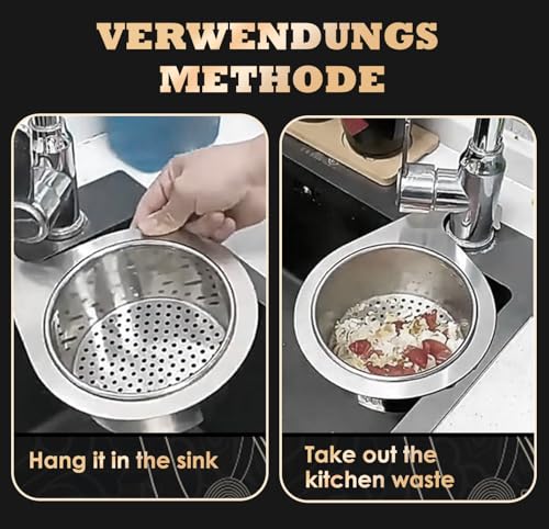 Stainless Steel Sieve Basket Swan Shape 2 Pieces Multi-Functional Sieve | Sink Strainer Drain Basket Kitchen Drain Basket, Stainless Steel Strainer for Filtering Kitchen Waste and Washing Vegetables and Fruit