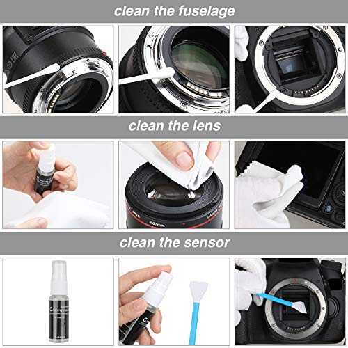17-in-1 Camera Cleaning Kit for DSLR Cameras (Canon, Nikon,Sony), with Air Blower/Cleaning Pen/Detergent/Cleaning Cloth/Lens Brush/Carry Case 17-in-1