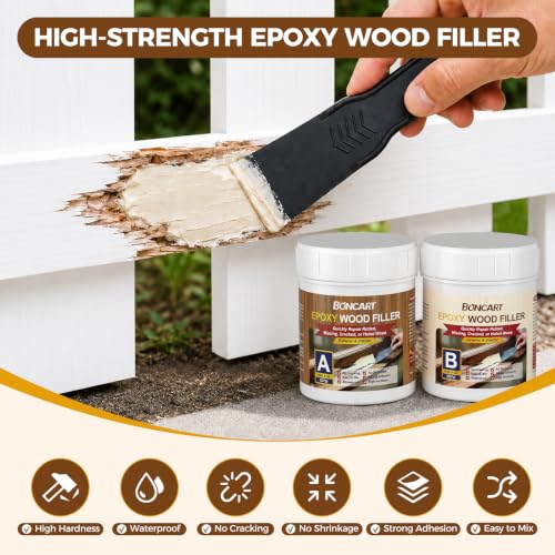 Boncart 16 oz high-strength epoxy wood filler, 2-part wood epoxy putty container