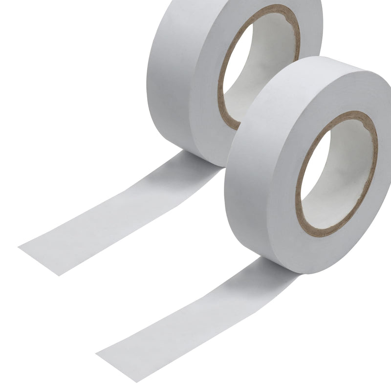 White Electrical Tape Vinyl, 3/4 Inch 65 Feet Insulating Tape for Electrical, Repairs, Automotive and Equipment, Under 600V (2 Rolls) White