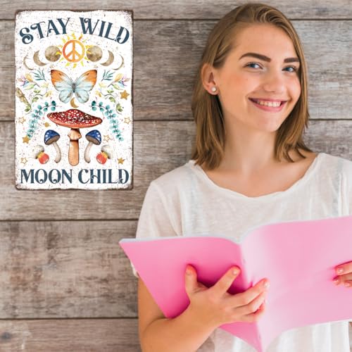 Stay Wild Moon Child Metal Tin,Zen Meditation Spiritual Sign Zen wild moon child