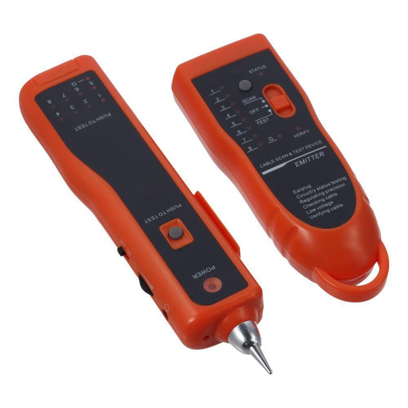 [Australia - AusPower] - Cable Tracker Line Finder Orange Practical Cat5 Cat6 RJ45 UTP STP Detector with Earphone Telephone Wire Tracker Network Maintenance Collation 