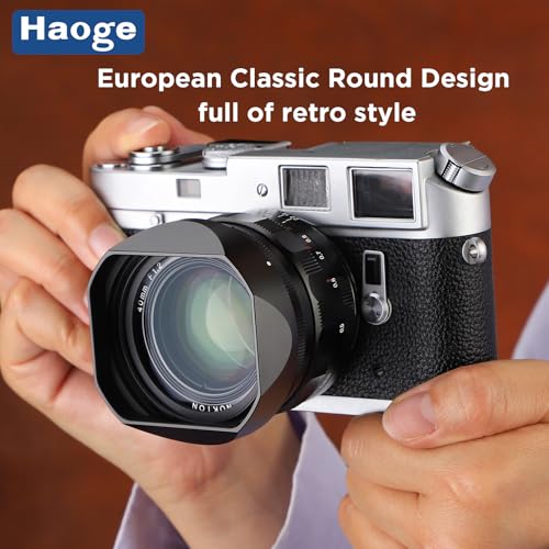 Haoge Bayonet Metal Square Lens Hood for Voigtlander NOKTON 35mm F1.2 II/III,40mm F1.2,50mm F1.2 Aspherical Lens for VM Mount Accessories LH-VM35-NB Black,with Cap