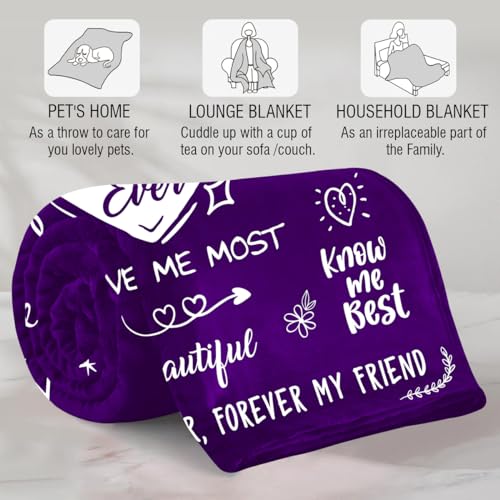 Warmstorey Best Mom Ever Blanket - Mothers Day Ideas Gift for Mom from Daughter Son - Wife Birthday Gifts, Gifts for Wife from Husband - Soft and Warm Blanket for Mommy, or Mama