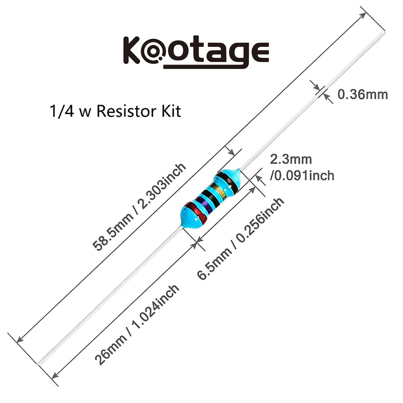 [Australia - AusPower] - 2600 Pcs 130 Values 1/4W Resistor Kit from 1 Ohm to 3M Ohm 1/4 Watt 1% Tolerance Metal Film Resistors Assortment 1/4W 130 Values 
