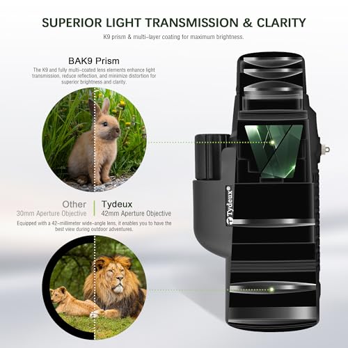 K9 Prism 8x42 Waterproof Monocular Telescope - Bundle with - Universal Cellphone Telescope Durable Adapter Mount