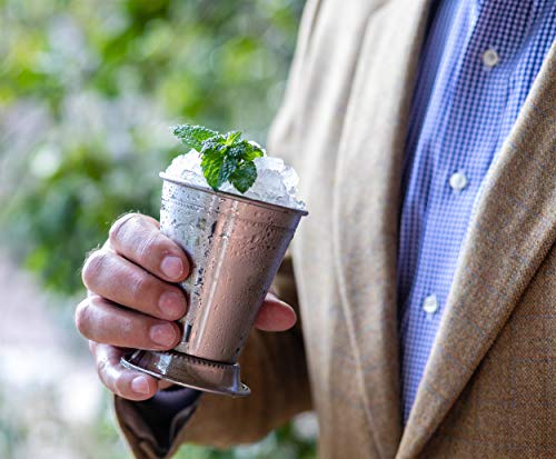 Mint Julep Cups: Stainless Steel Glasses, Set of 4, Metal 12 oz Cocktail Glasses, Party Supplies (4)