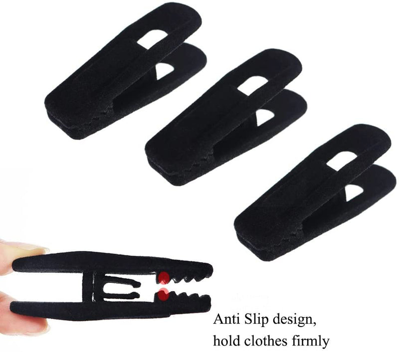 TOFIIGREM Black Velvet Hangers Clips 40 PCS, Pants Hangers Velvet Clips Easily Add to Velvet Hanger, Skirt Suit Pants Clothes Velvet Hangers, Baby Kids Hangers Clips 40pc