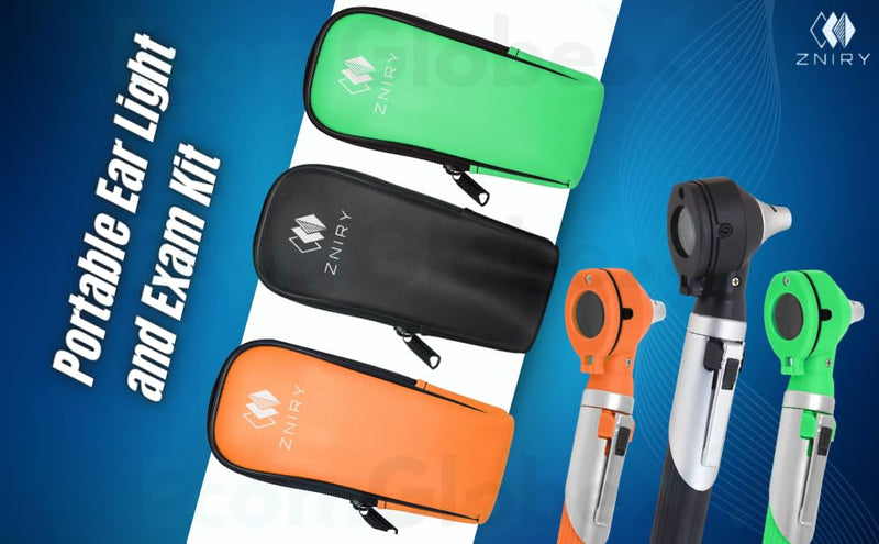 [Australia - AusPower] - Fiber Optic Mini Otoscope - Ear Scope with Light for Infection Detection, Wax Removal, and at-Home ENT Exams (Red Color) 