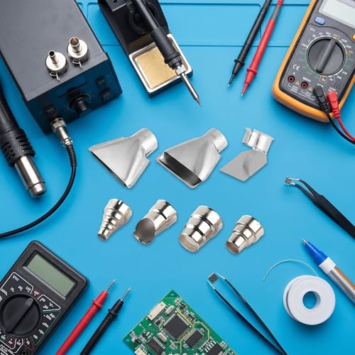 Ausla Steinel Heat Gun HeatNozzles Kit Hot Air Nozzle Set Made of Stainless Steel, Various Shapes, Hot Air Station, Nozzle for Hot Air Soldering Station, Repair Tool, Accessories, 7-Piece Nozzles