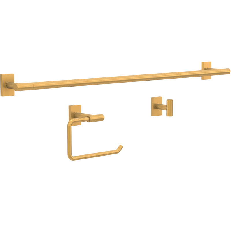 Franklin Brass Hartwell (1-Pack) 18'' Towel Rack w/ 6" Extender for Bathroom Satin Gold Towel Bar for Bathroom Wall Mounted Towel Holder Rod HRT26-SG