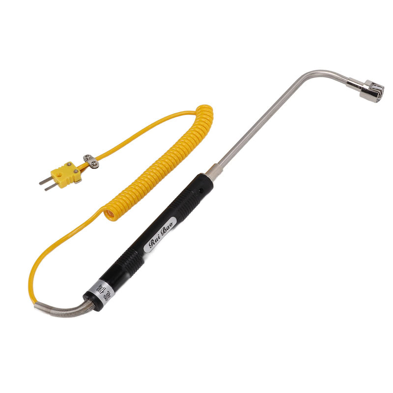 [Australia - AusPower] - K Type Thermocouple Temperature Sensor with Heat Resistant Stainless Steel Sheath and Insulated Handle for Accurate Temperature Measurement and Testing Curved Shank Surface Thermocouple 