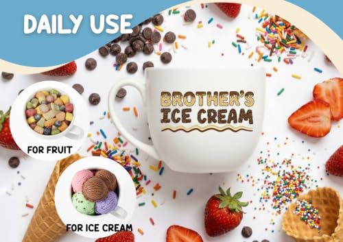 InnoBeta Brother Gifts, Gifts for Brother Ice Cream Bowl Scoop Shovel Spoon Set for Christmas, Birthday