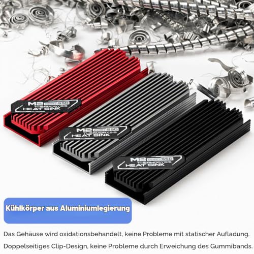 ASTARON M.2 SSD Heatsink 2280, Thin Cooler with Nano Thermal Pads (0.5-1mm), NVME M2 Thermal Pad, Double Sided Heatsink for PC/PS5/Gaming Laptops (Black) black