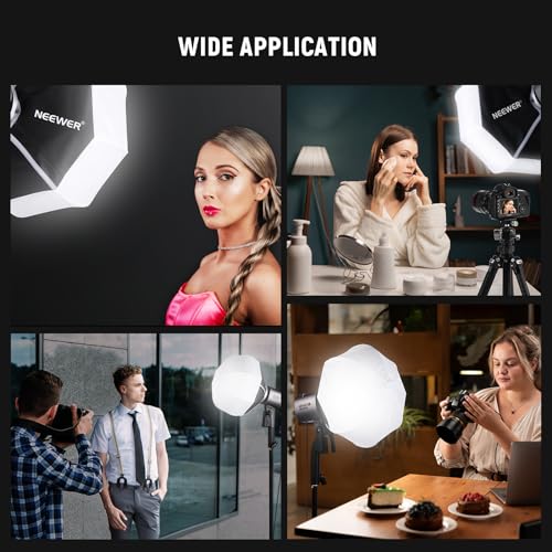 NEEWER 12"/30cm Lantern Softbox with NEEWER Mount (Not Bowens Mount), Quick Release 360° Omnidirectional Light Diffuser Modifier Mini Softbox for MS60 MS60B MS60C MS150B LED Video Studio Light, NS6L