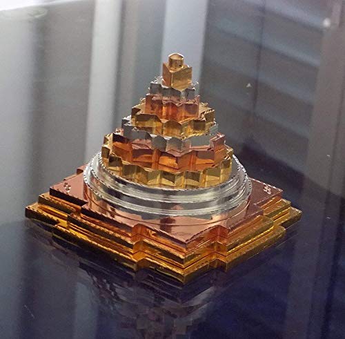 Imagine Mart Brass Shree Yantra for Home/Office (Gold Bronze Silver)