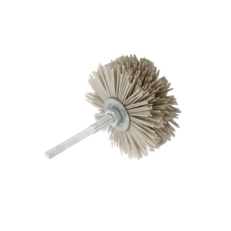 [Australia - AusPower] - QUARKZMAN Nylon Sanding Brush 120 Grits 240 Grits 82 mm Diameter 6 mm Threaded Shaft 