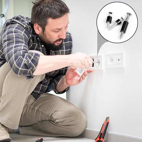 Draupnir black nylon round spacers for M6 and M8 screws, 300-piece electrical outlet kit