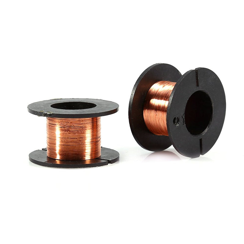 [Australia - AusPower] - Magnetic Copper Wire, 0.1mm Enameled Copper Wire for Motor, Thin Coated Copper Wire, Soldering Copper Wire for Transformers Motors Speakers Electromagnets, 15m, 5pcs 