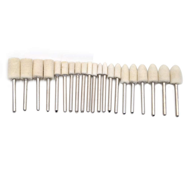 Oudtinx 100 Pcs Multifunctional Wool Felt Mandrel Mounted Grinding Polishing Accessories Attachment Set - Compatible with Dremel 1/8" Shank