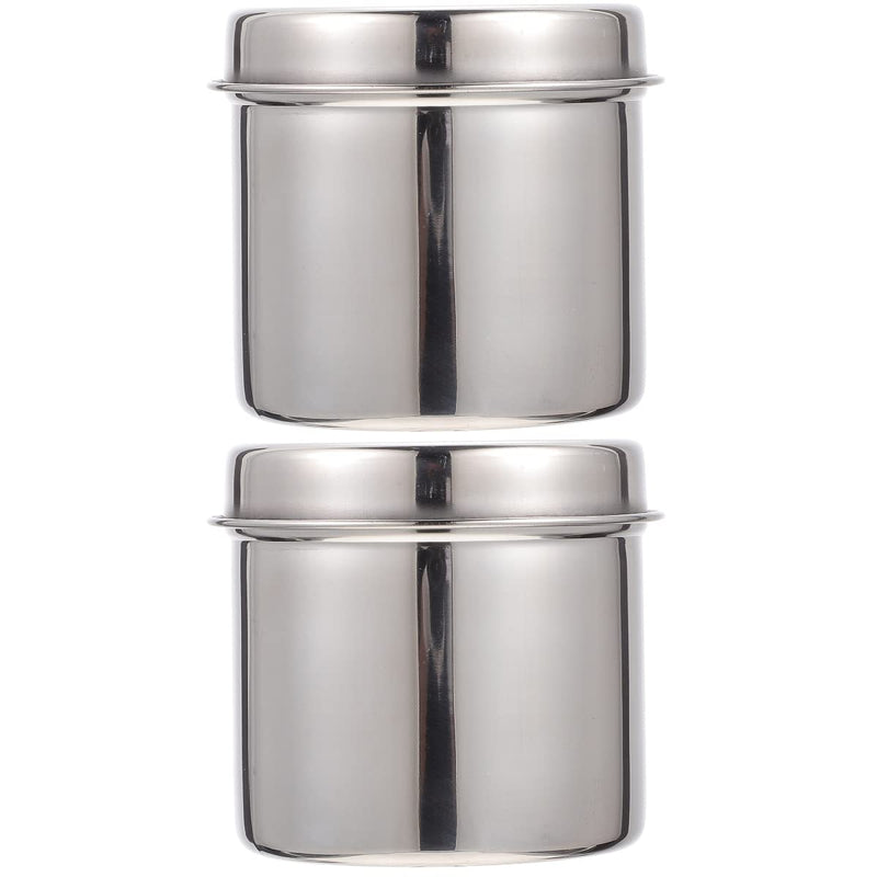 [Australia - AusPower] - Stainless Steel Gauze Jar 2pcs 304 Stainless Steel Medical Jar Cotton Container Bottle Anti Iodine Container for Hospital Storage Bottle 